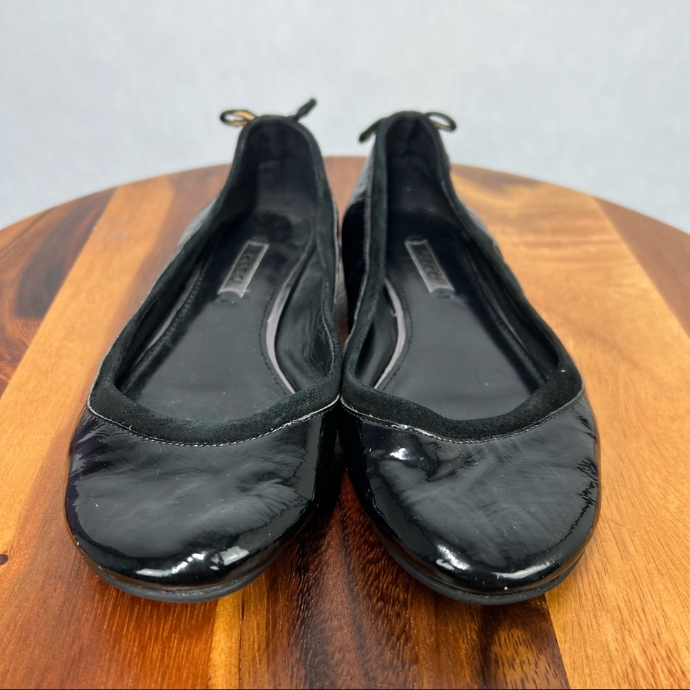 Ecco Black Patent Size 37 Women’s Round Toe Slip On Flats